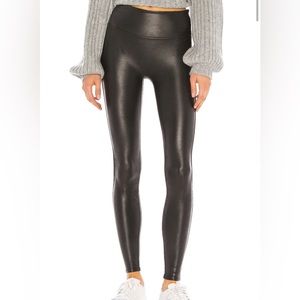 Petite Faux Leather Legging in Black